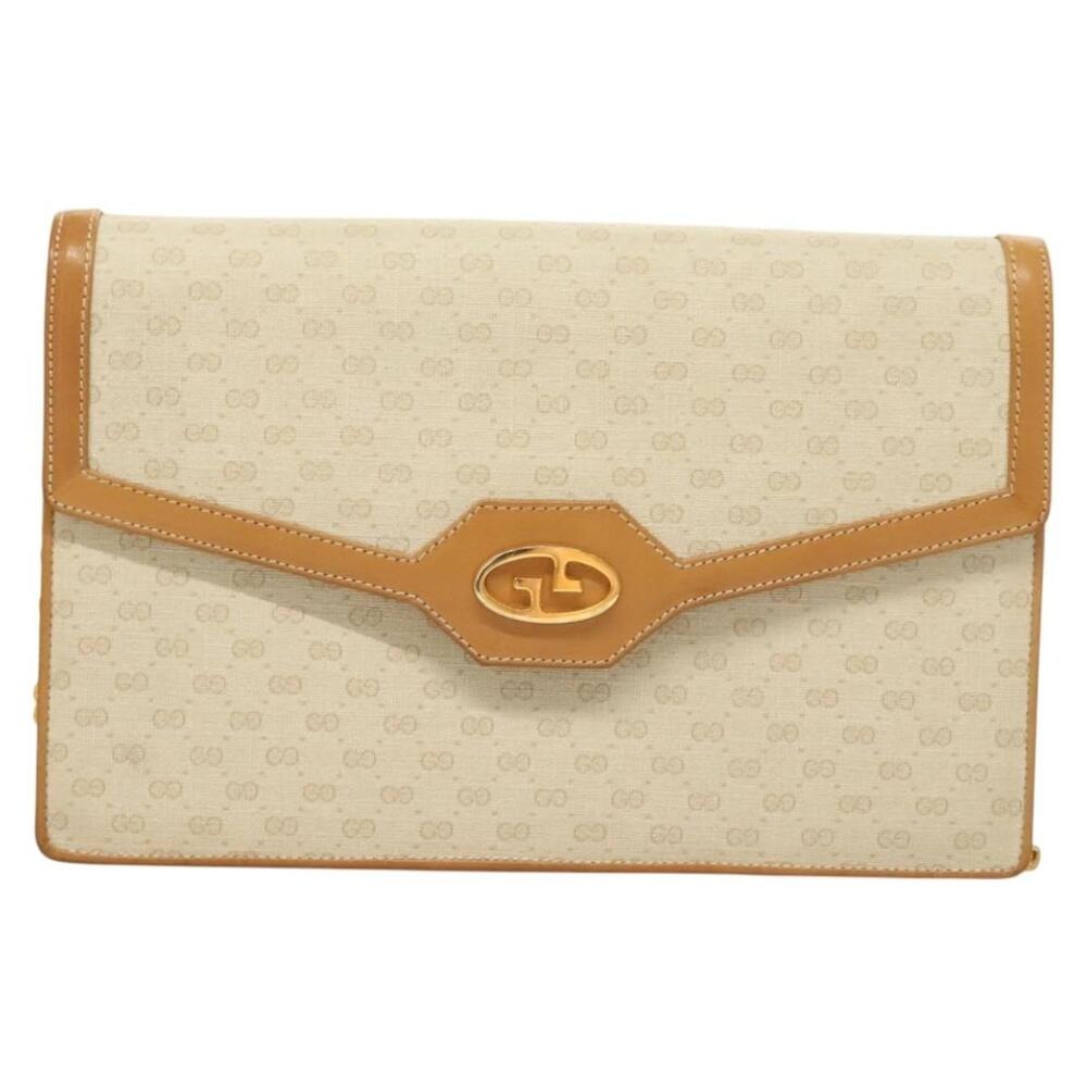 Gucci Micro GG Supreme Chain Shoulder Bag White Gold